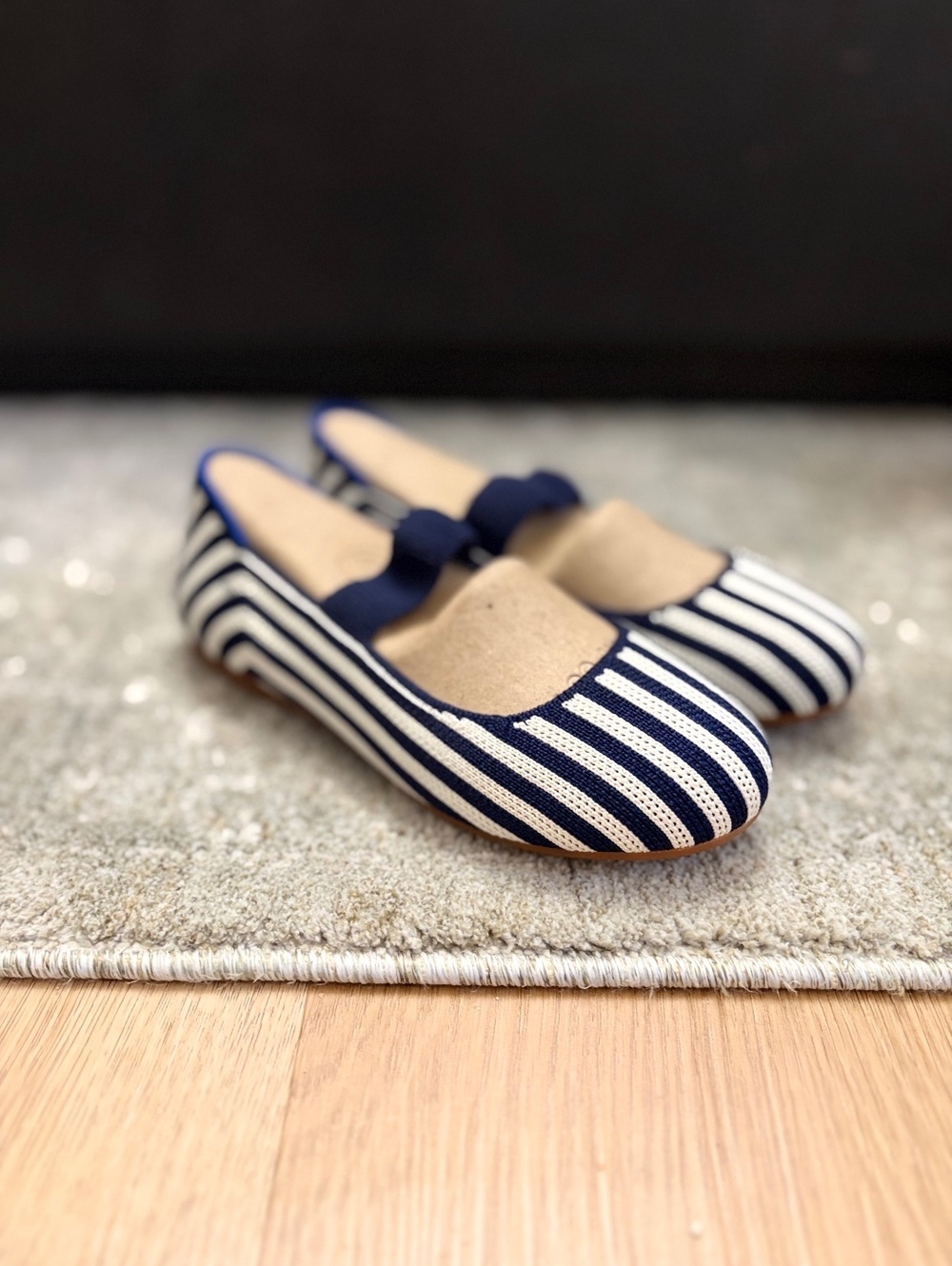 New Rothy’s Girl’s Mary Jane Sailor Stripe Shoes Size 13